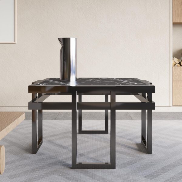 Square Side Faux Marble Table