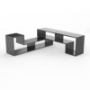 L Shape TV Console Table-Book Stand, Set of 2 Geometrical Parts (Black) (1)