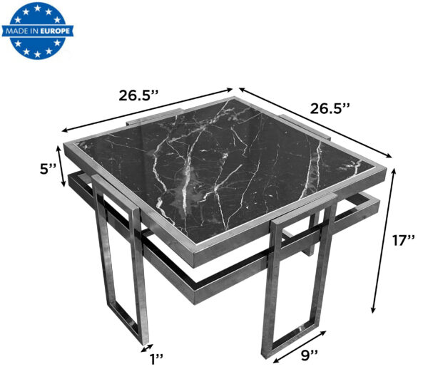 Square Side Faux Marble Table